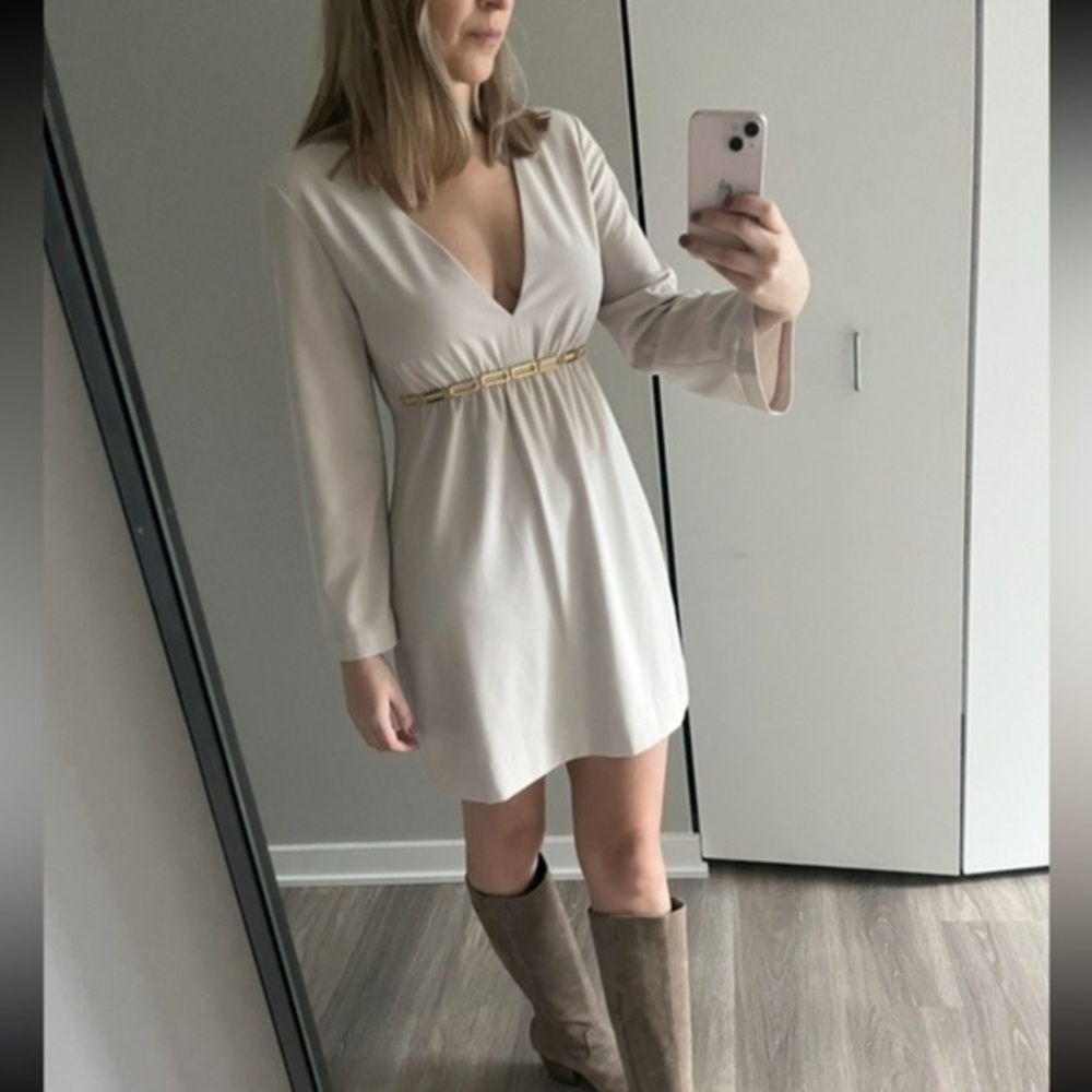 Halston Heritage Long Sleeve Mini Dress